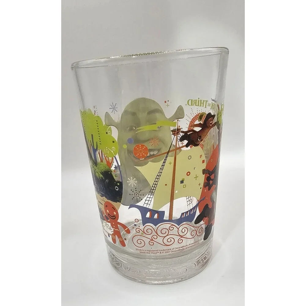 2007 McDonald's Shrek The Third collector glass featuring the character Shrek